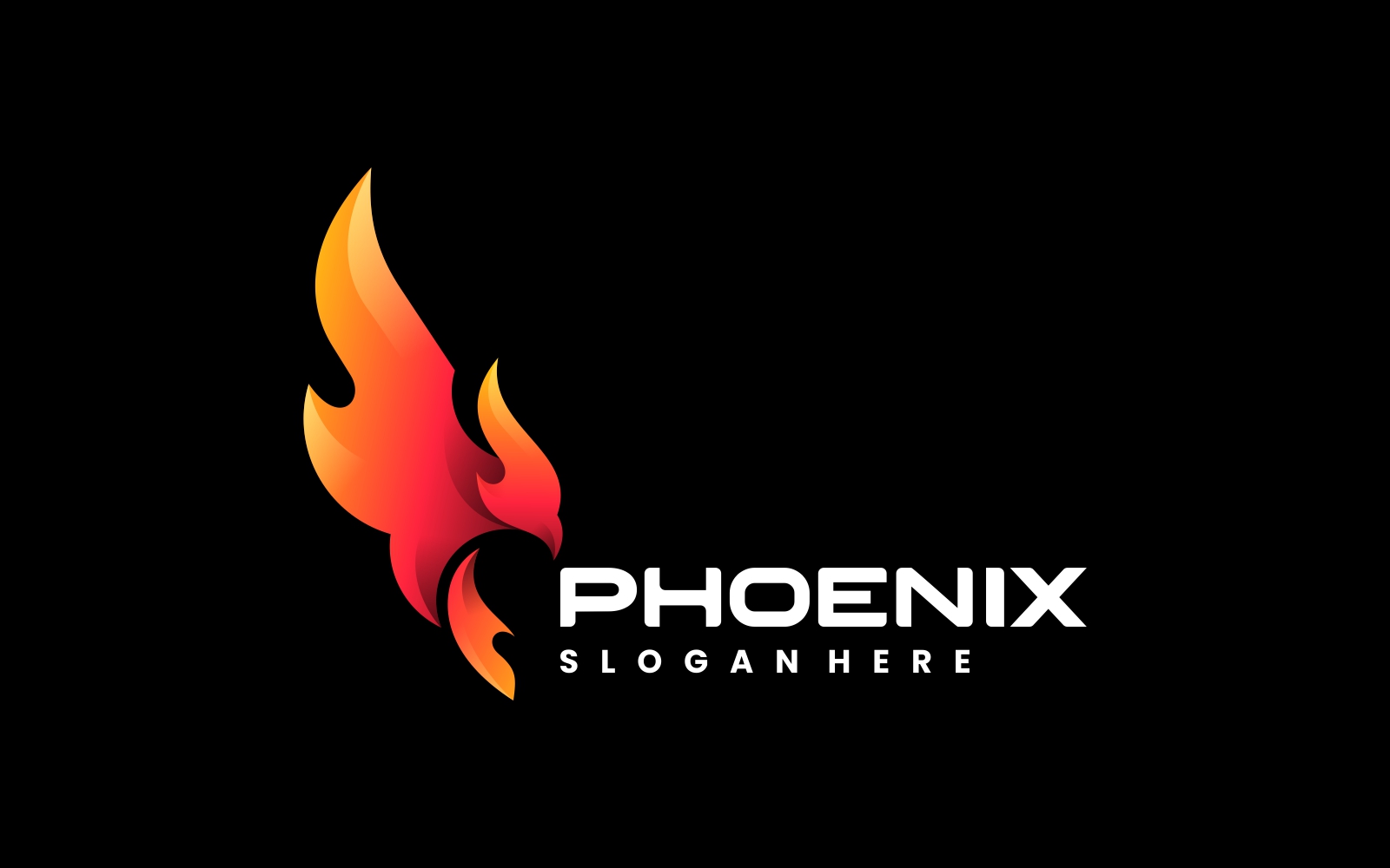 Phoenix Fire Gradient Logo Template