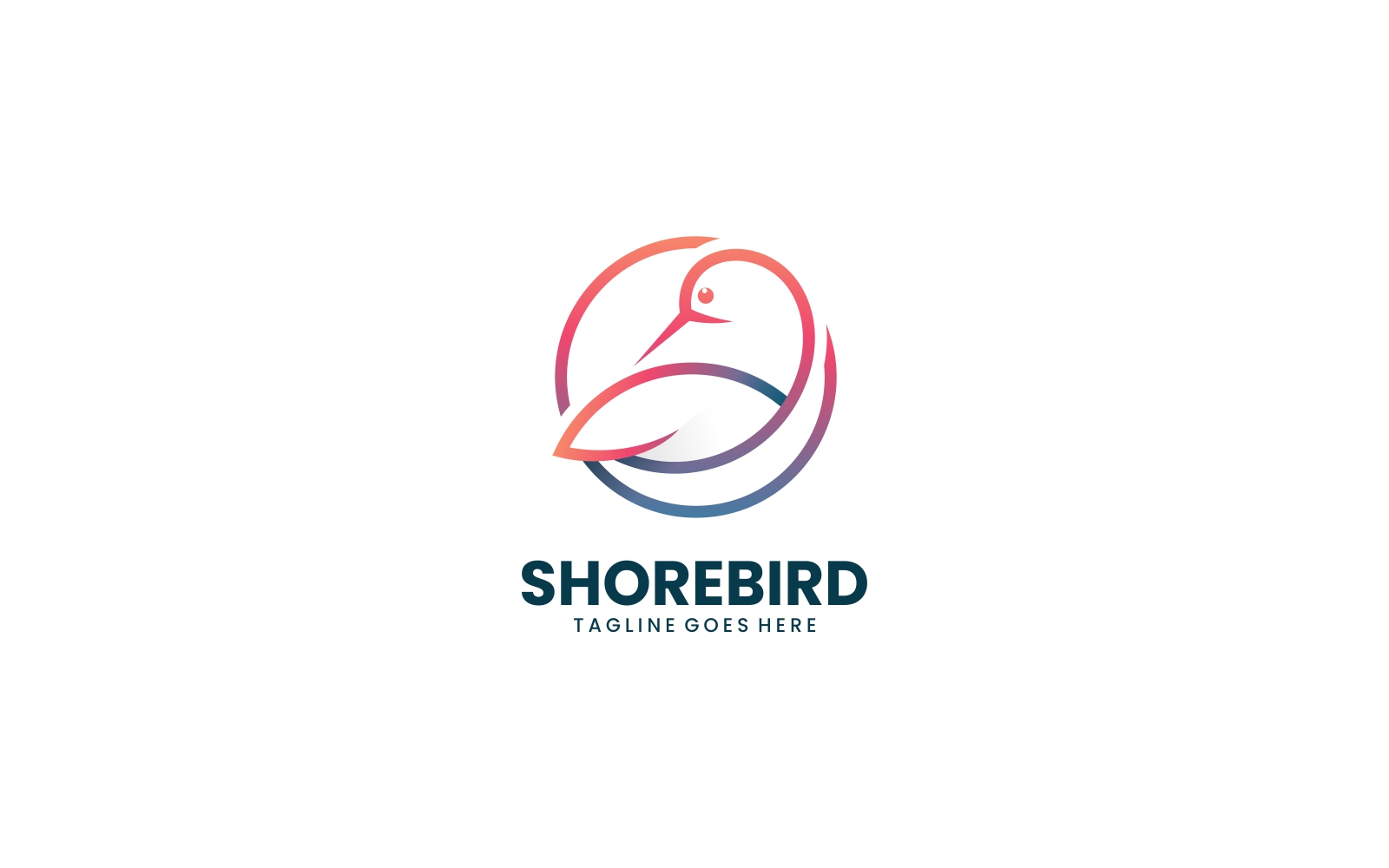 Shore Bird Line Art Logo Style