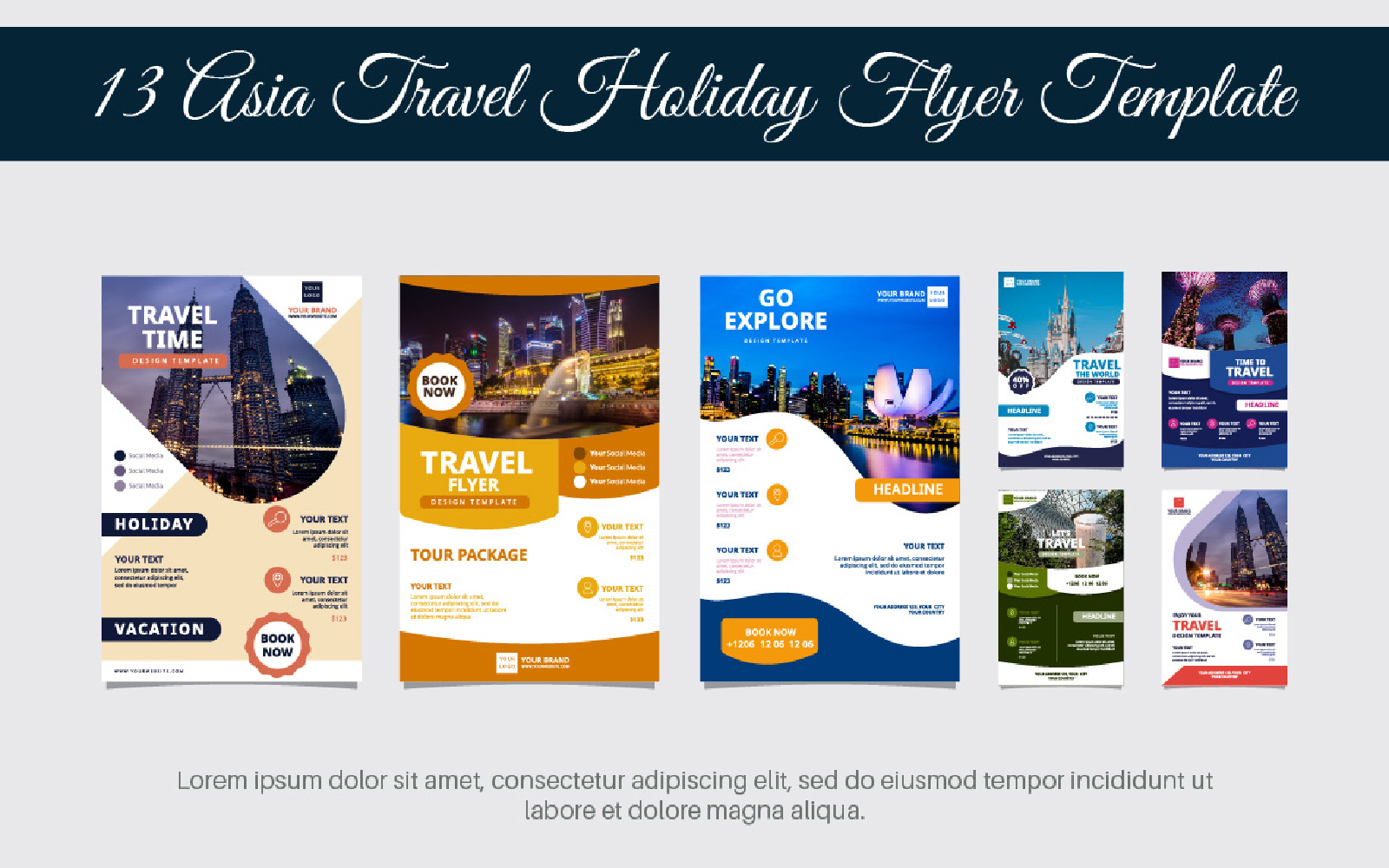 13 Asia Travel Holiday Flyer Template