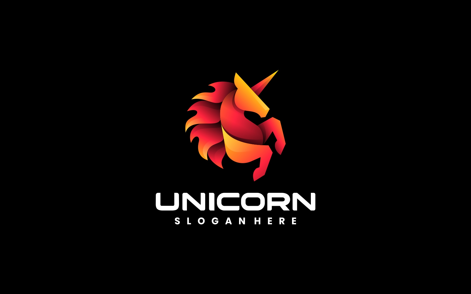 Unicorn Gradient Colorful Logo Design