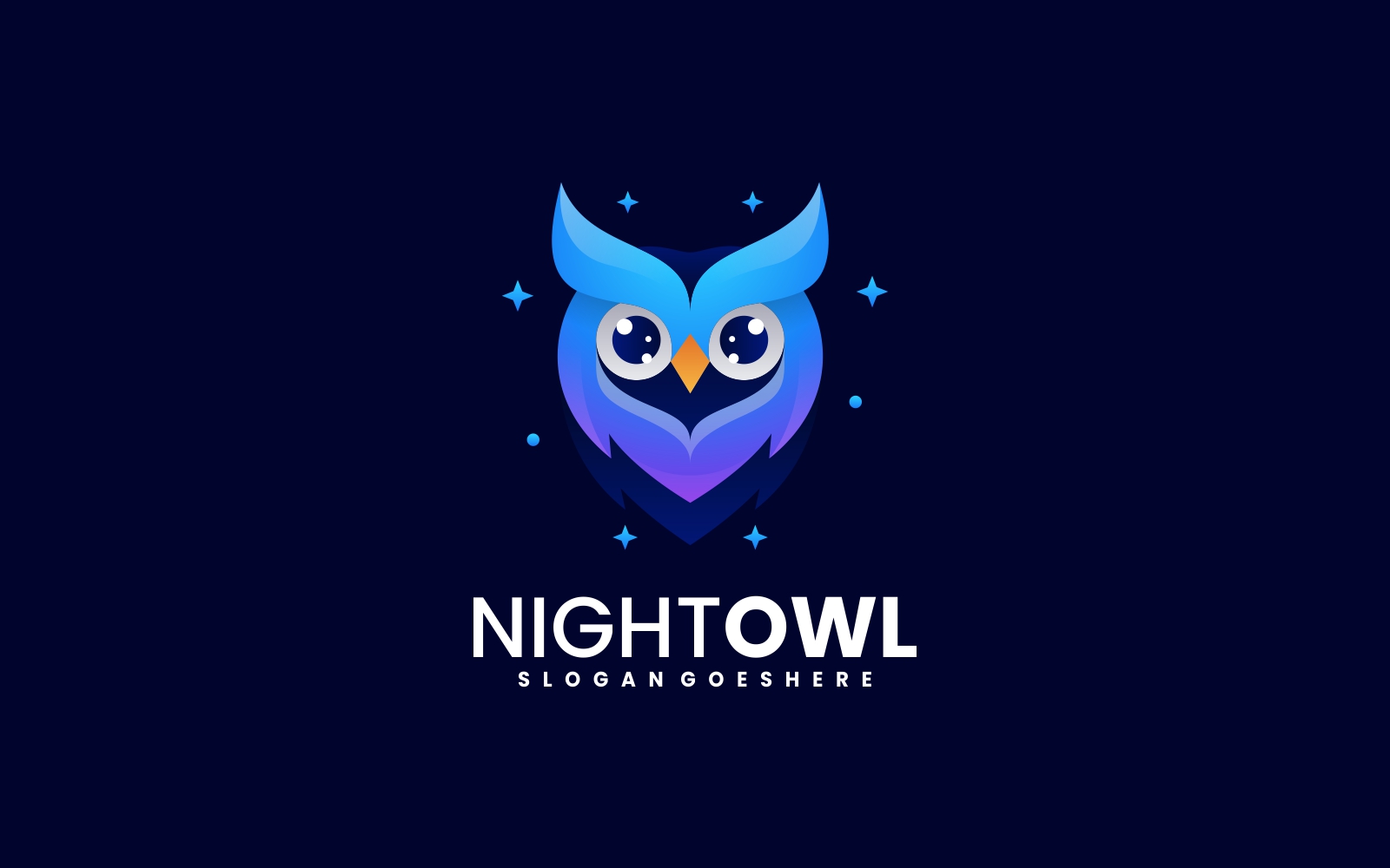 Night Owl Head Gradient Logo
