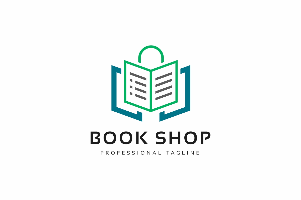Book Shop Modern Logo Template