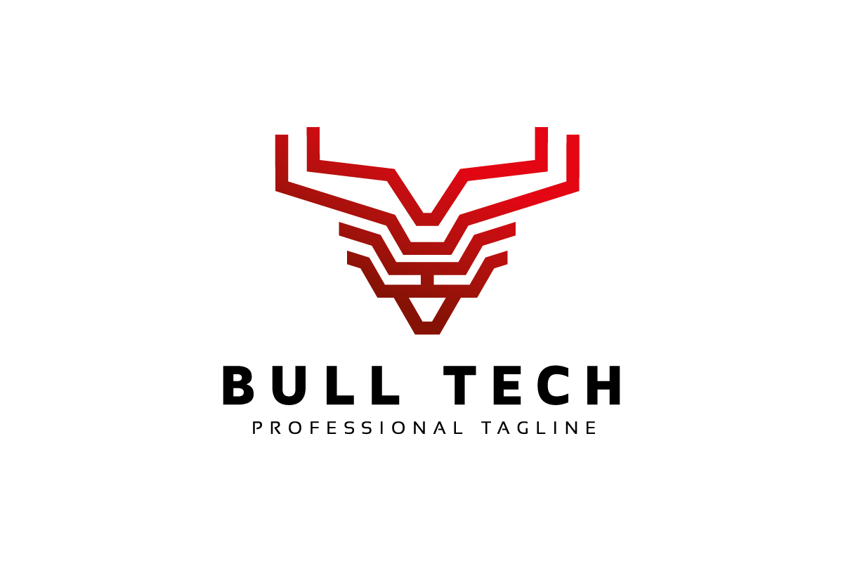 Bull Tech Line Logo Template