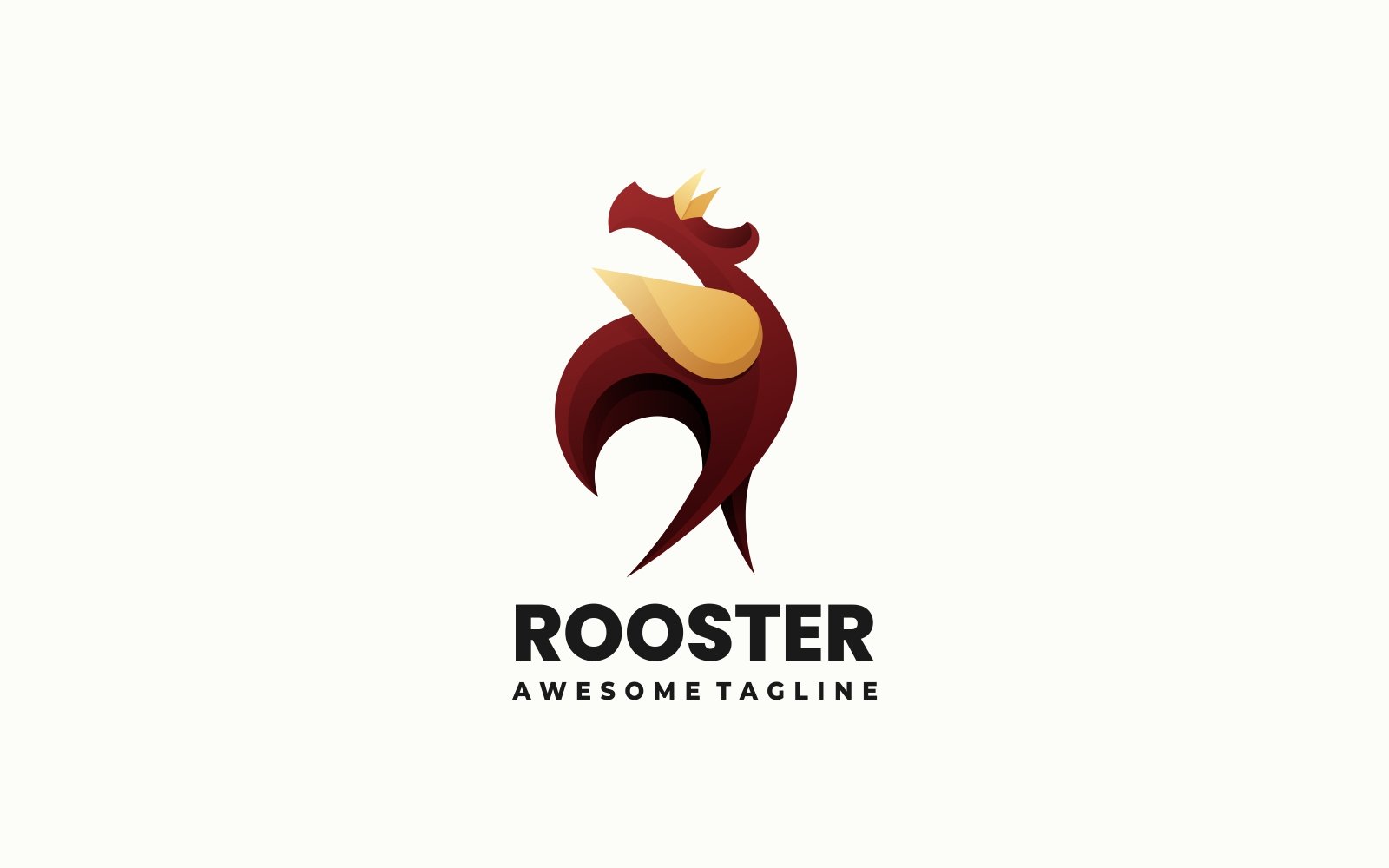 Vector Logo Rooster Gradient Style