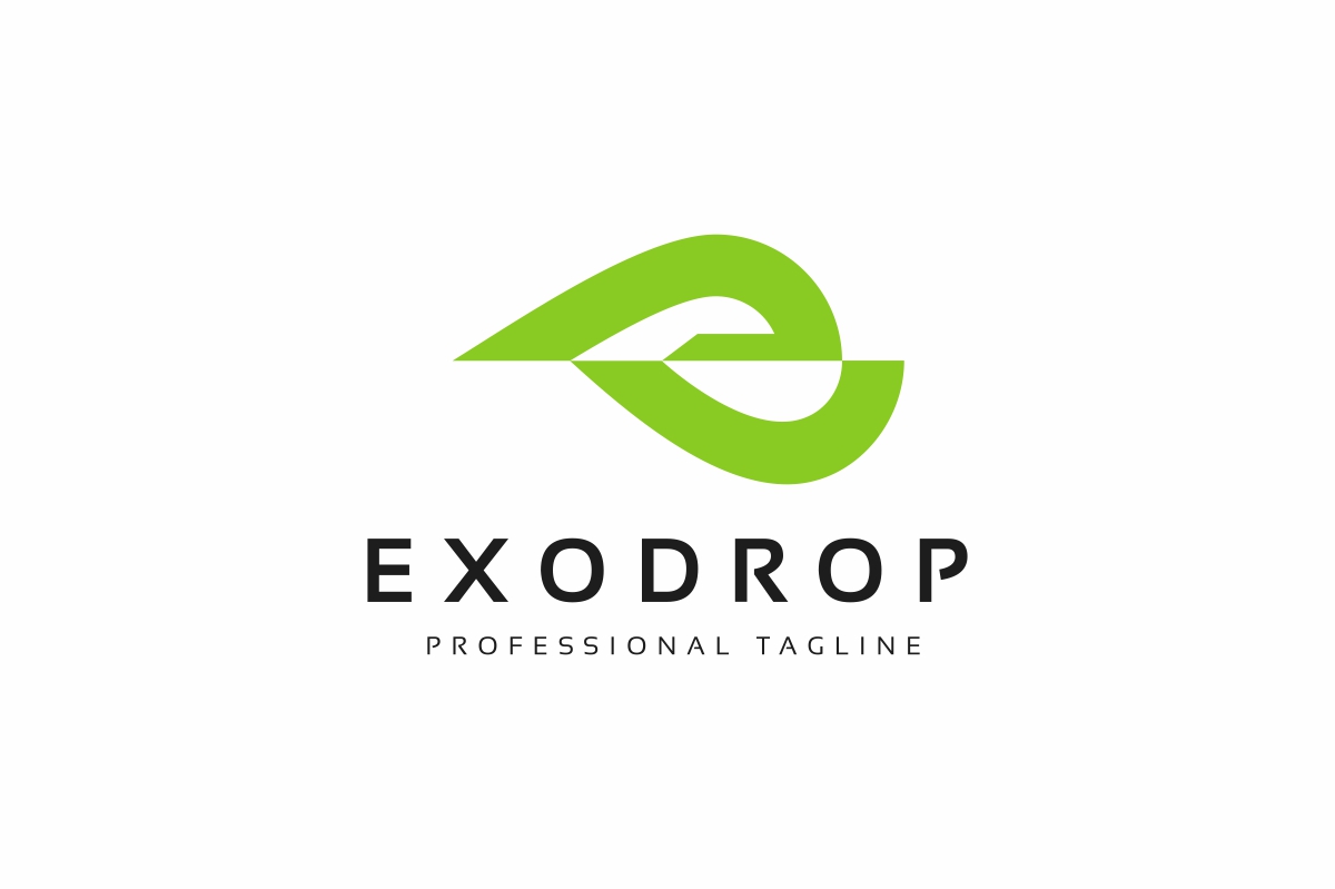 E Letter Drop Logo Template