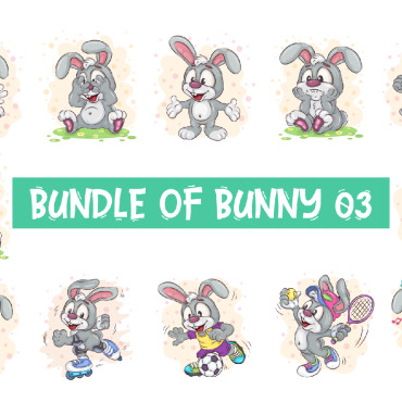 Character Bunny Vectors Templates 242650