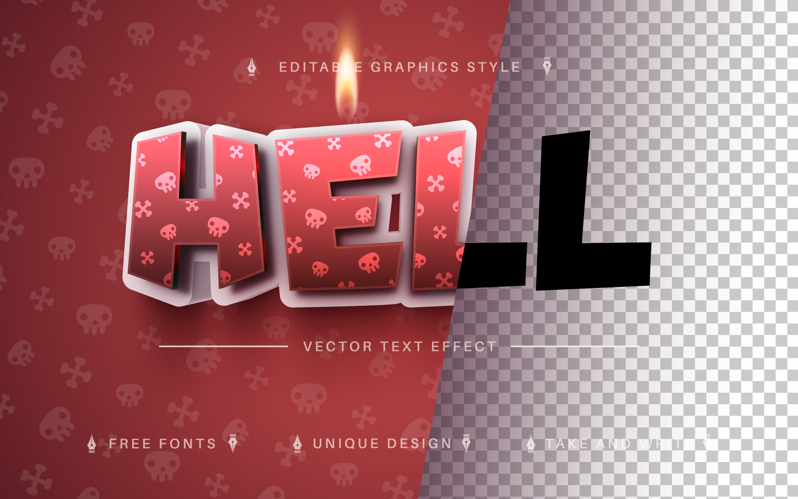 Hell - Editable Text Effect, Font Style, Graphics Illustration