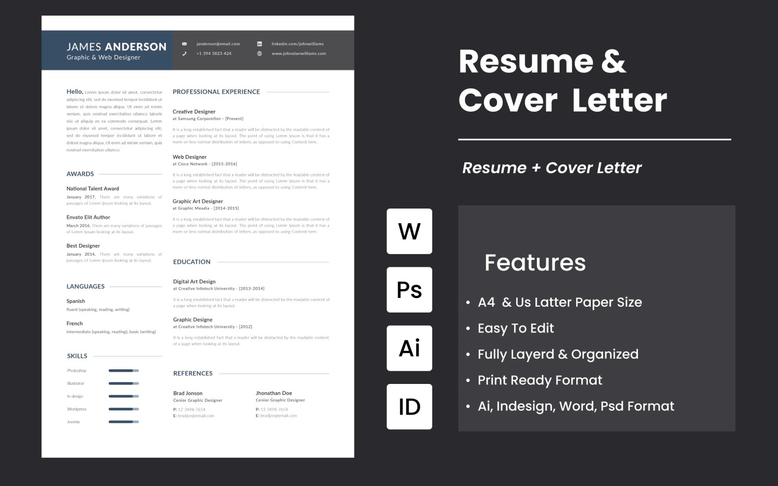 Simple Resume And Cover Letter Template