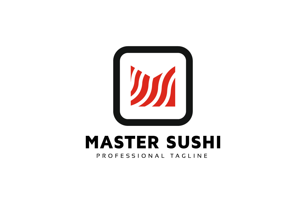 M Letter Sushi Logo Template