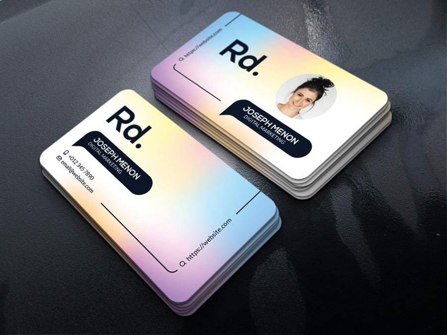 Digital Marketing Business Card Template - Pastel Gradient Design