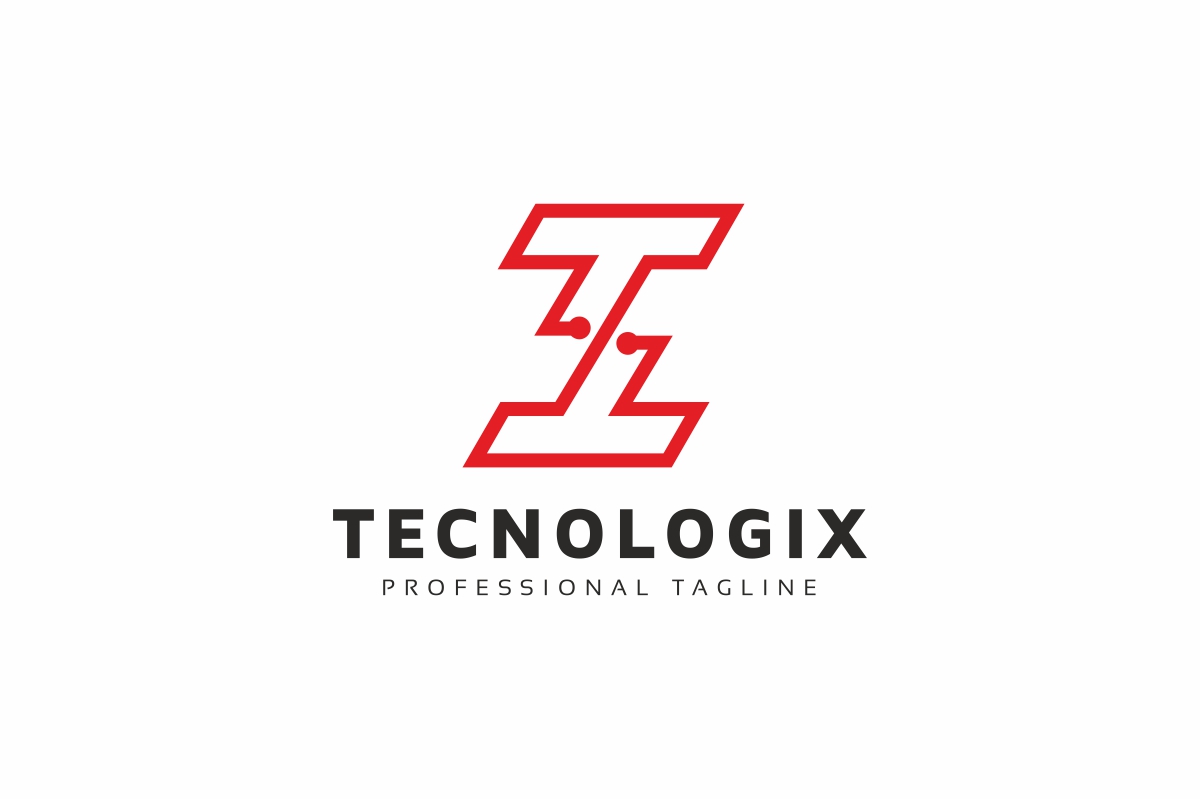 T Letter Technology Logo Template