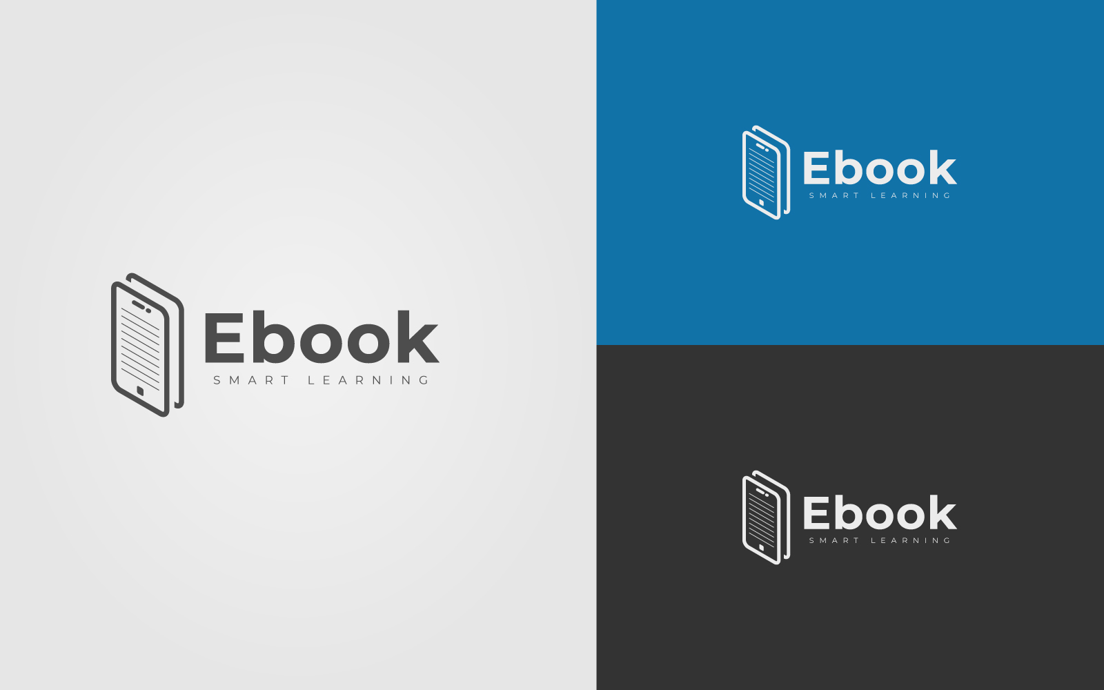Logo Design Concept For eBook, Online Education, E-Learning. Minimal Education Logo Template