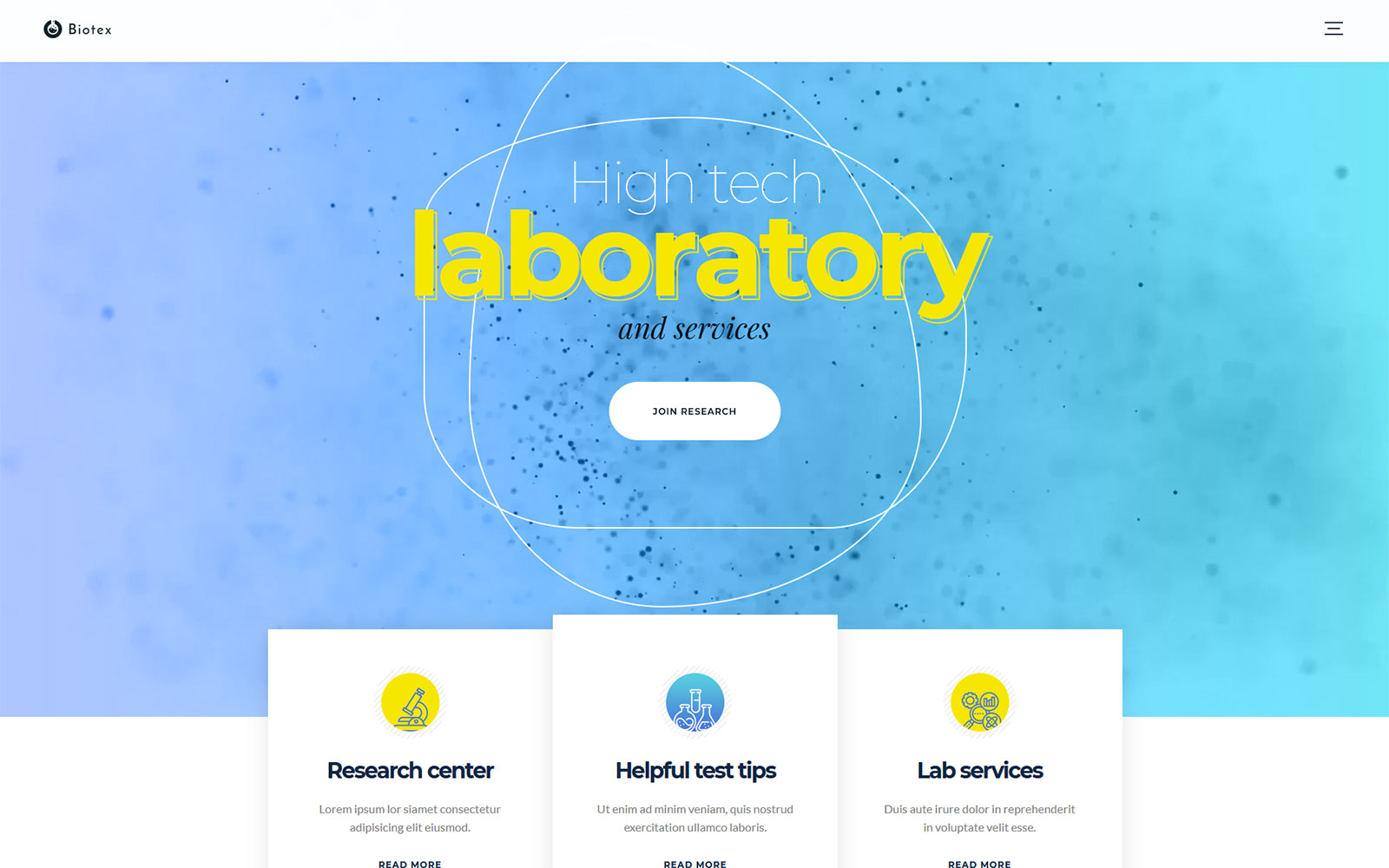 Biotex - Medical Laboratory WordPress Theme