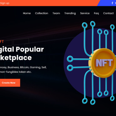 Collectibles Crypto Landing Page Templates 243256