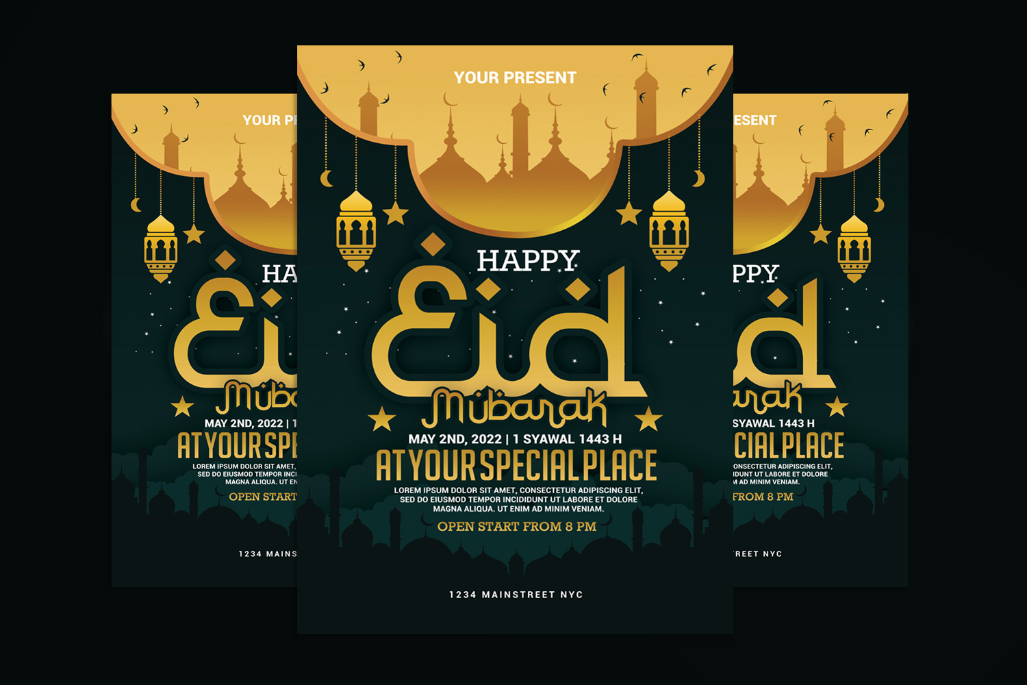 Eid Mubarak Event Flyer Template