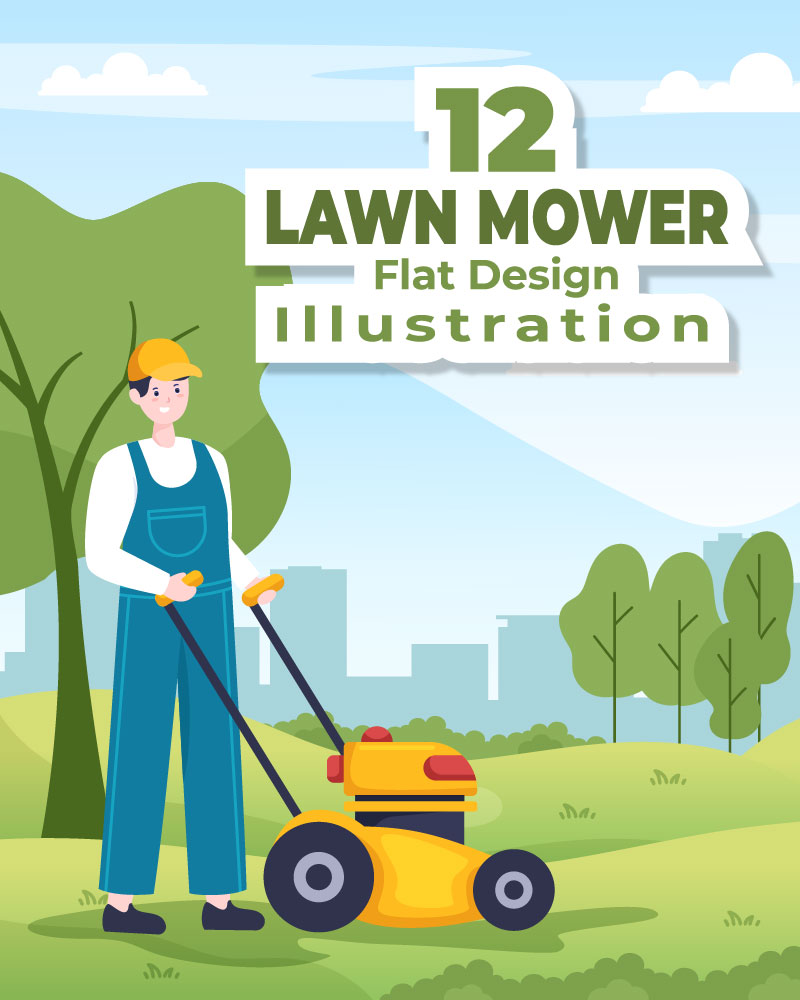 12 Lawn Mower Illustration