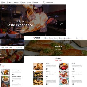 Restaurant Cafe Responsive Website Templates 243577
