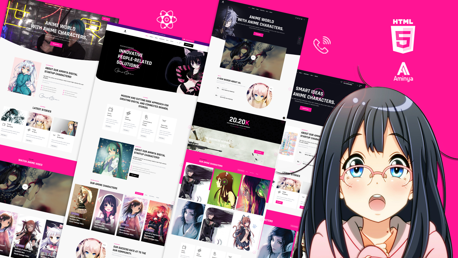 Aminya Anime Blog Stories HTML5 Website Template