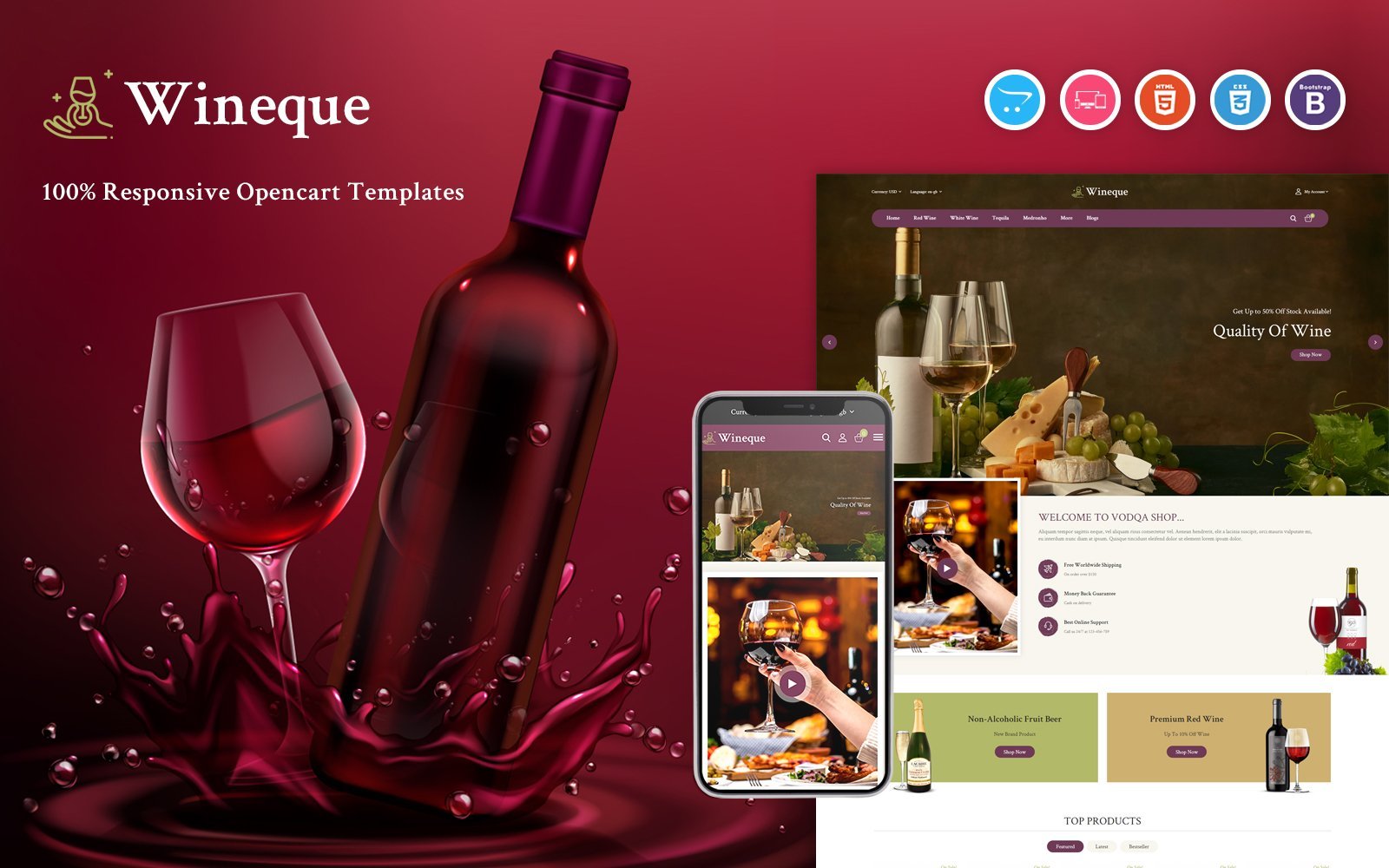 Wineque - Responsive OpenCart Template