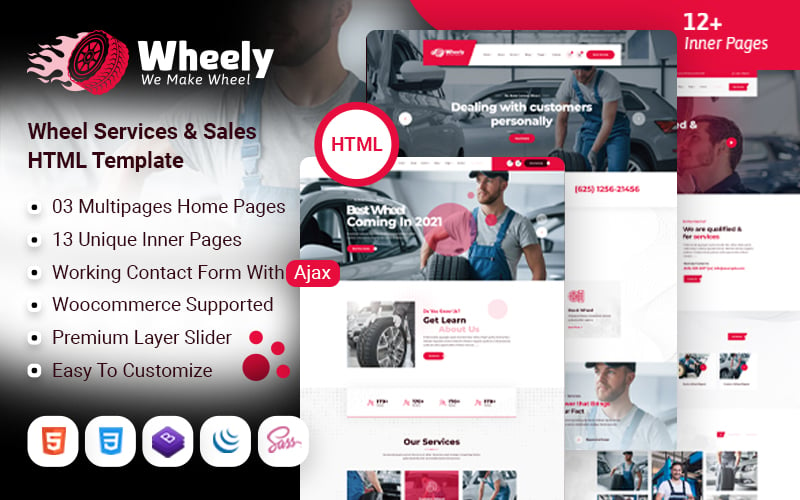 Wheely - Wheel Car Automobile Repair Tires Services HTML Template