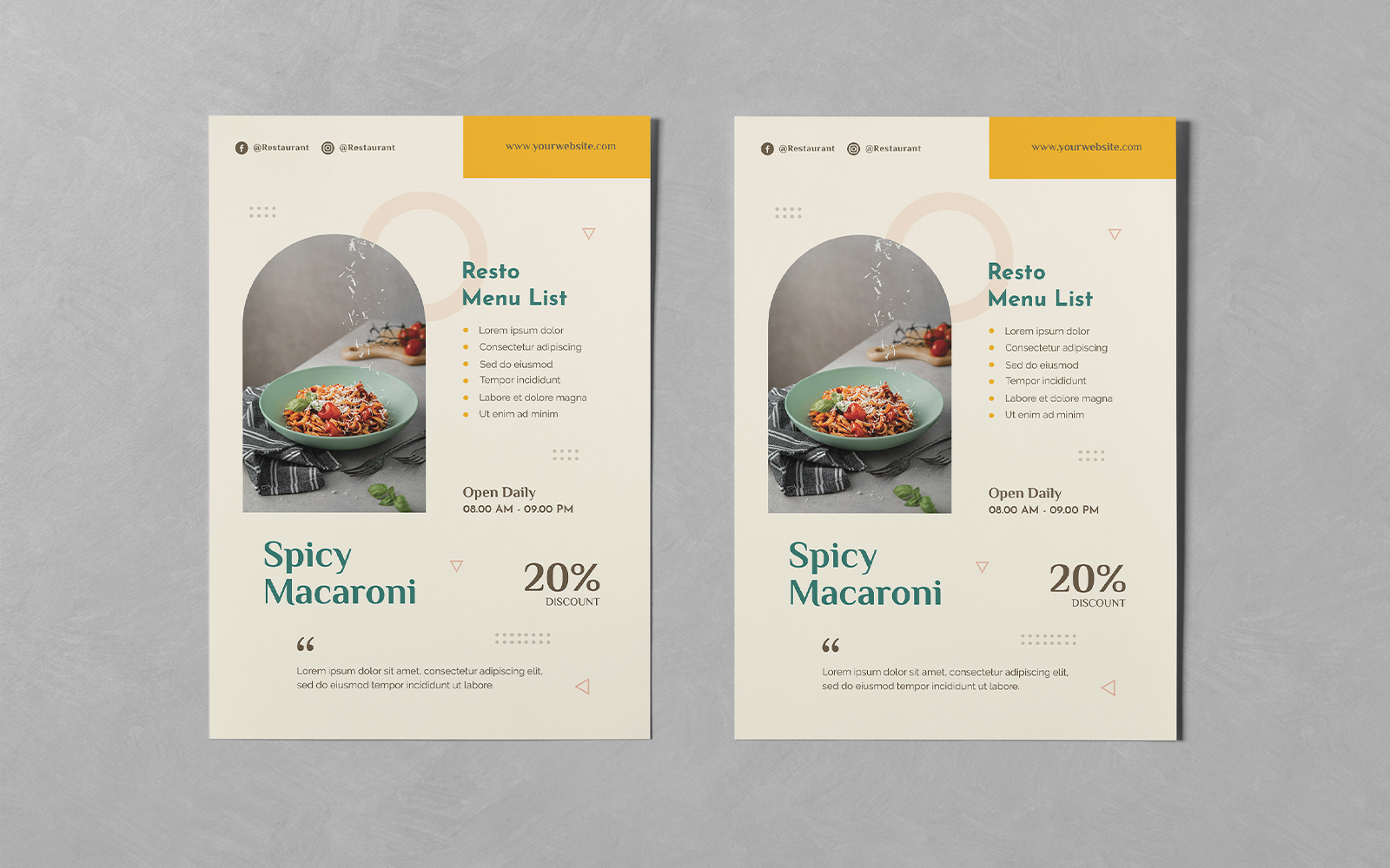 Spicy Macaroni Food Flyer Design Templates