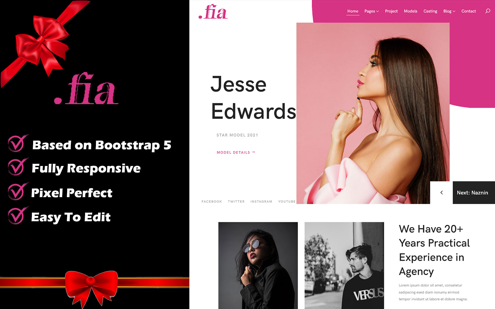 Fia - Model Agency Website Template
