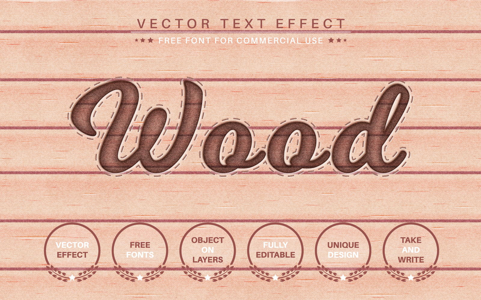 Wooden Craft - Editable Text Effect, Font Style, Graphics Illustration