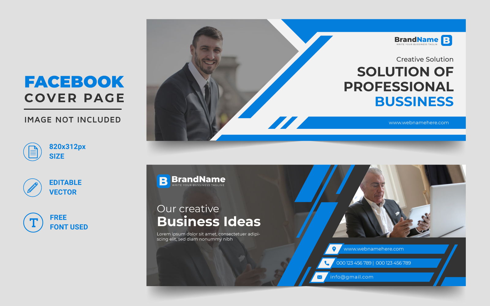 Creative And Corporate Business Social Media Design Facebook Cover Template