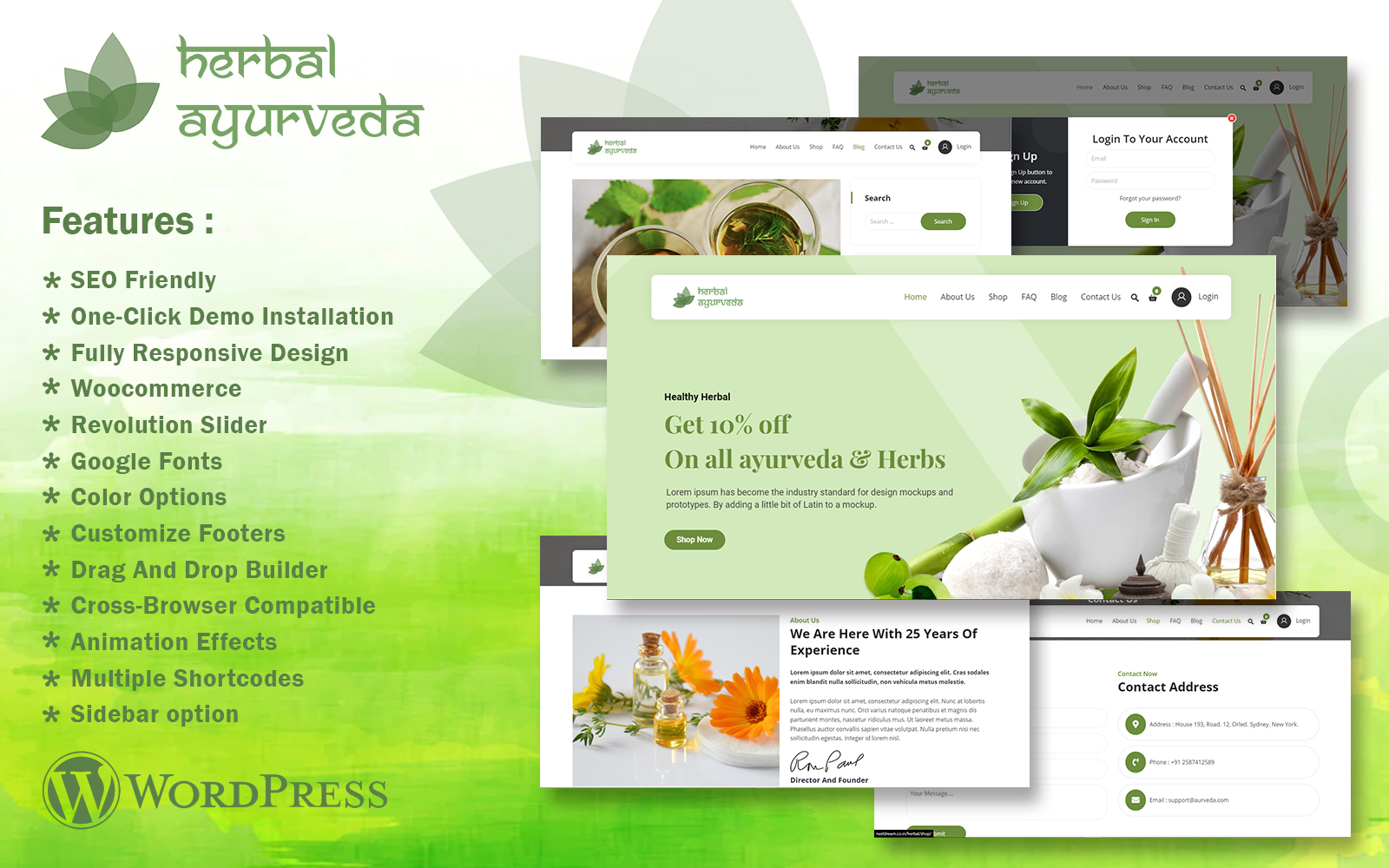 Herbal - Pure Ayurveda WordPress Theme