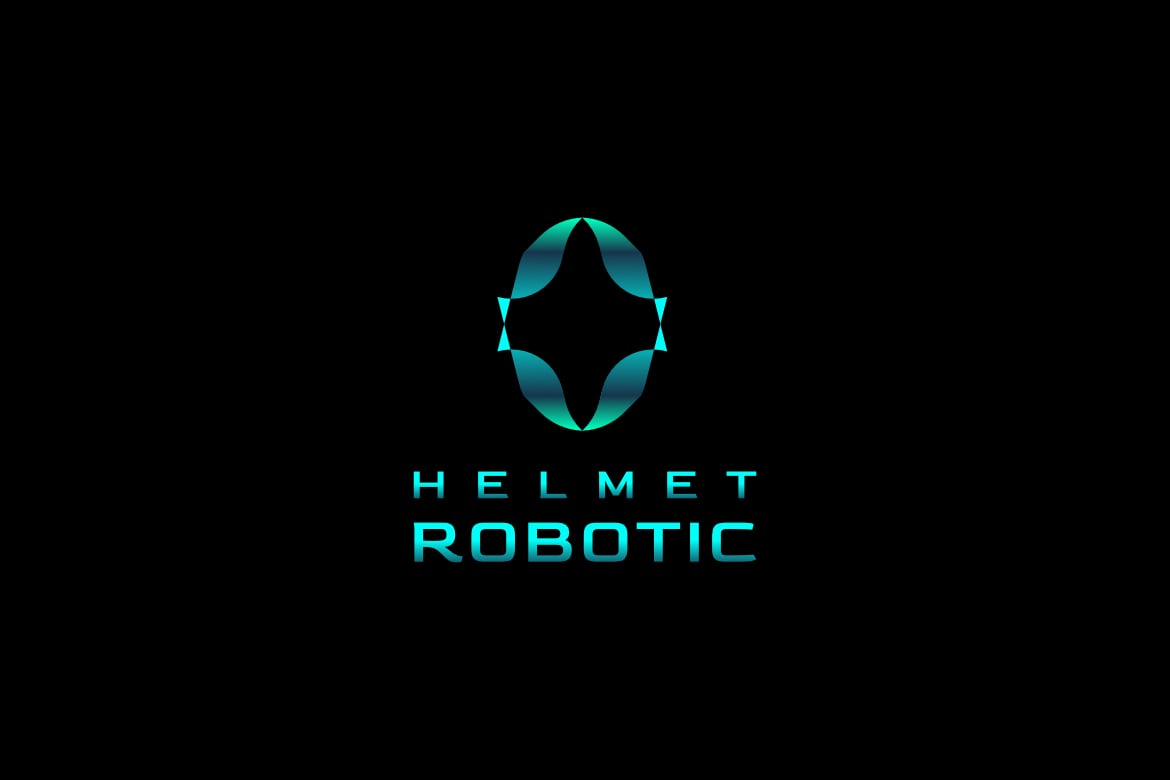 Head Robot Display Gradient Cyan Logo