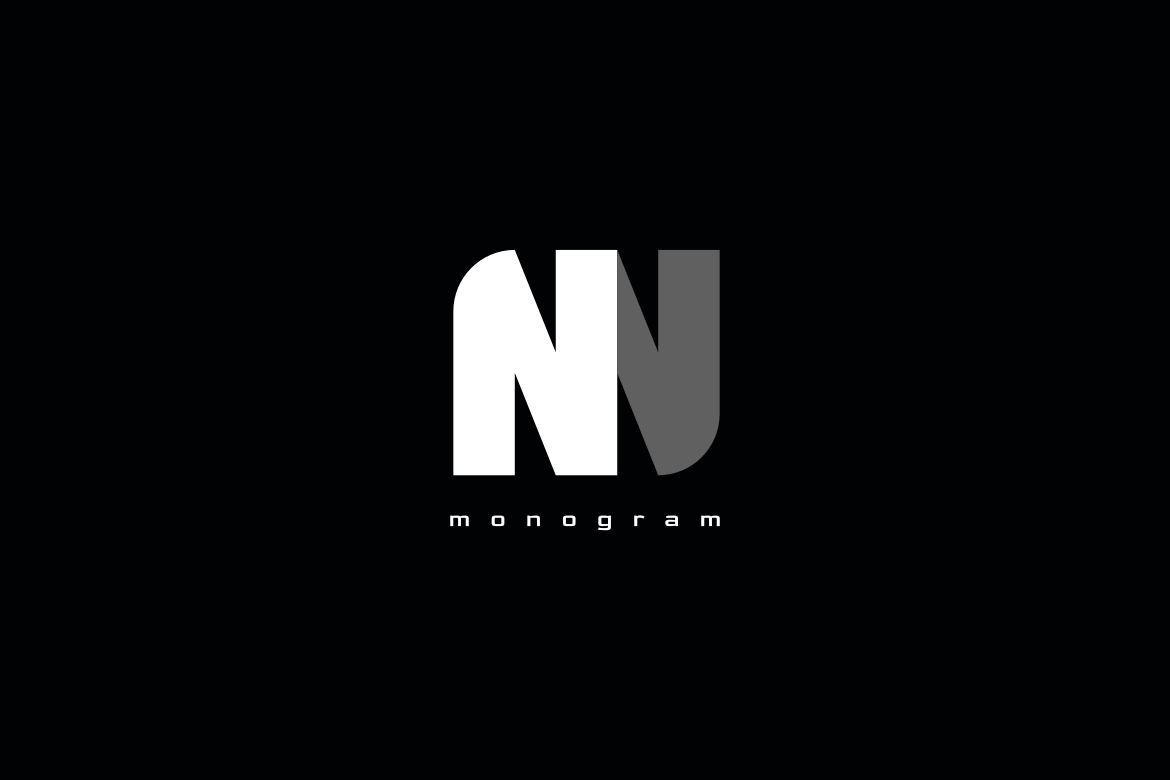 Letter MN Monogram Flat Logo