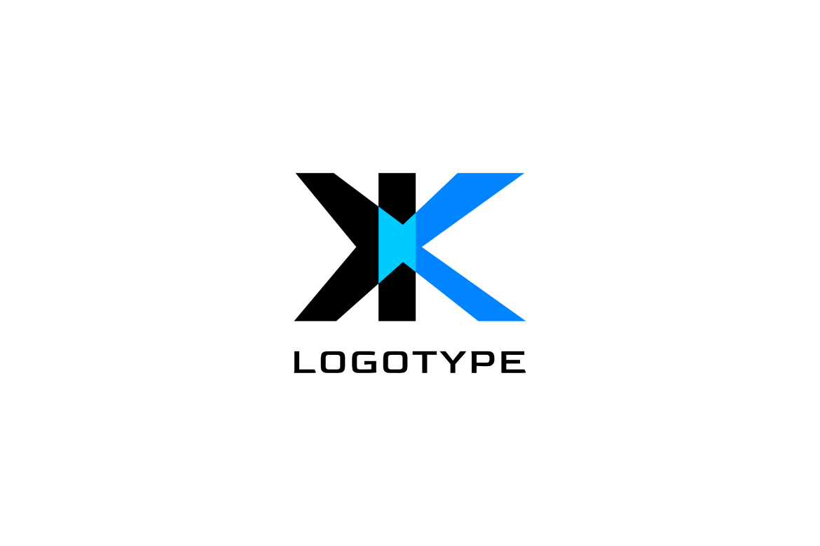 Monogram Letter XK Flat Logo