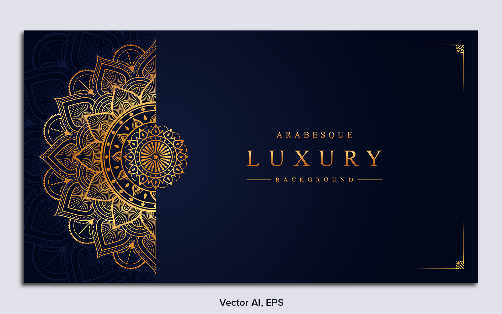 Mandala Background with Golden Arabesque Pattern