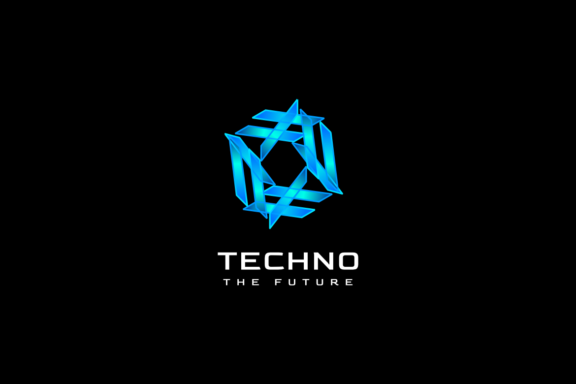 Abstract Dynamic Blue Tech Logo