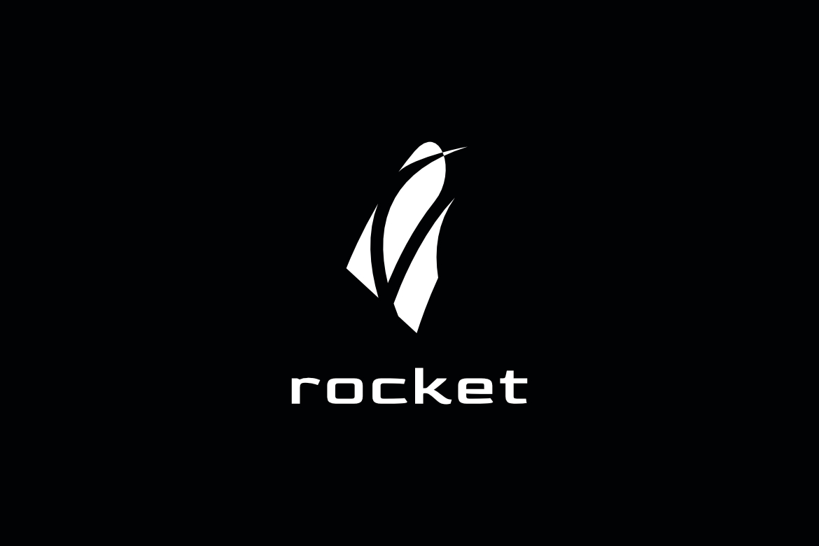 Black Dynamic Rocket Space Flight Logo