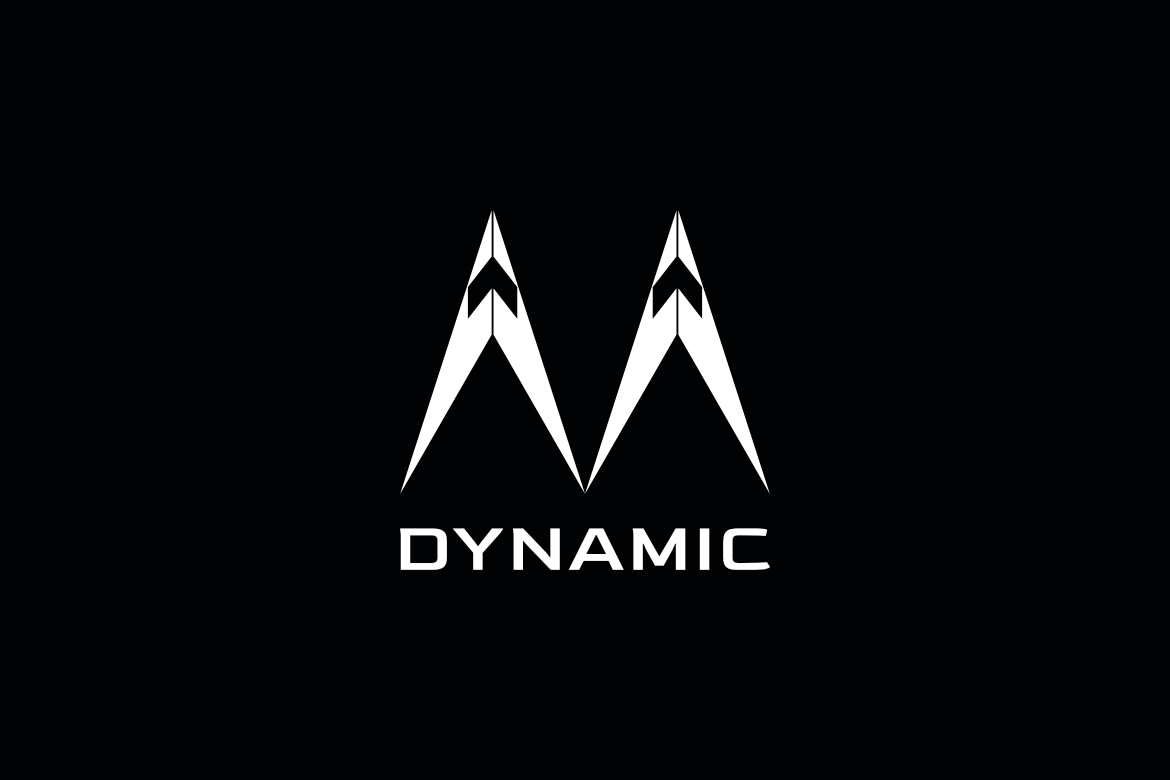 Dynamic Up Negative Tech Letter M Logo