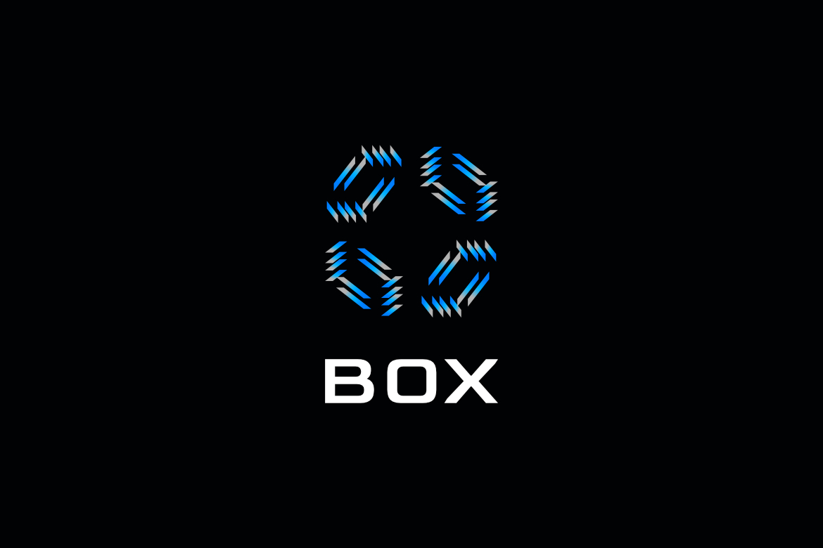 Techno Blue Box Gradient Logo