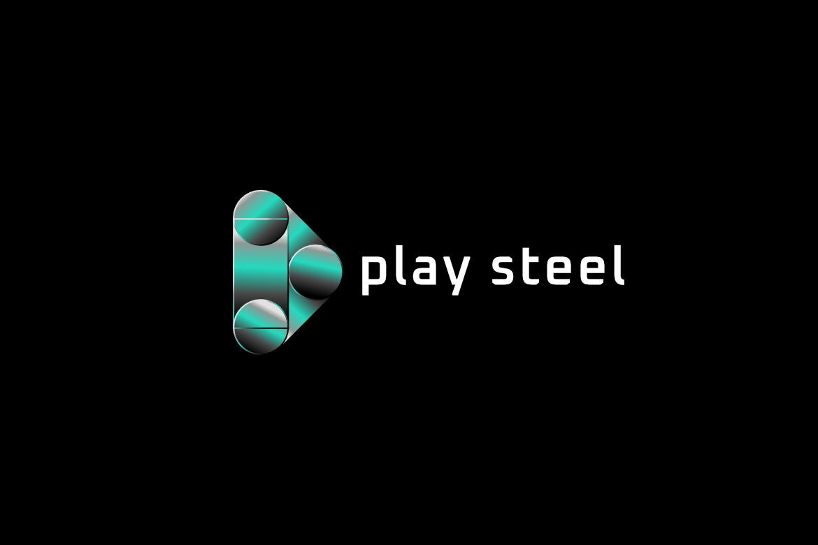 Play Steel Gradient Unique Game Logo