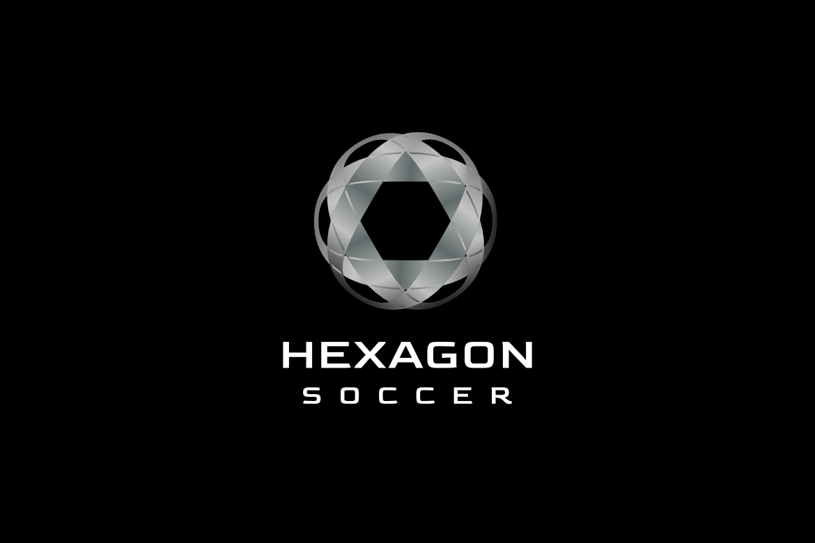Steel Dynamic Soccer Hexagon Negative Logo