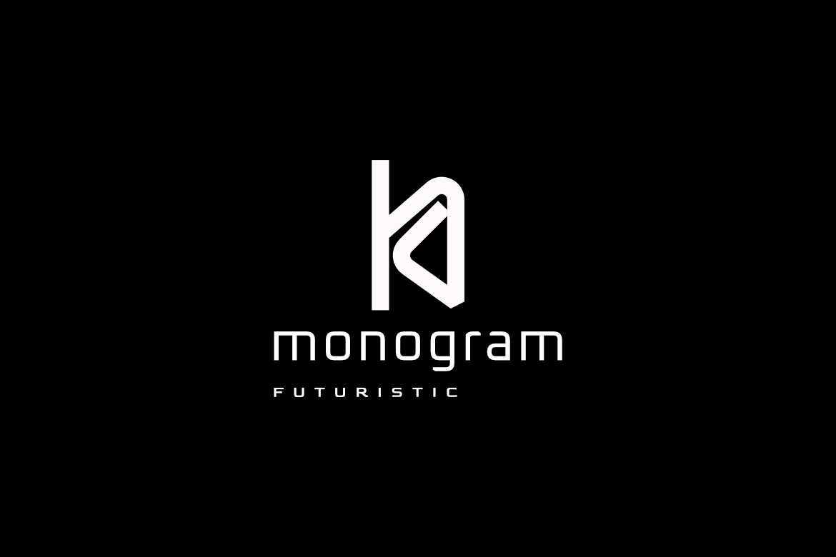 Flat Monogram Letter KD Logo
