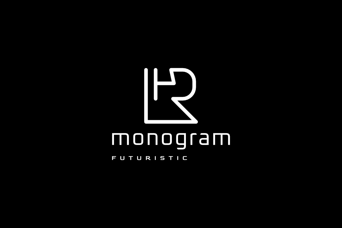 Flat Monogram Letter R4 Logo