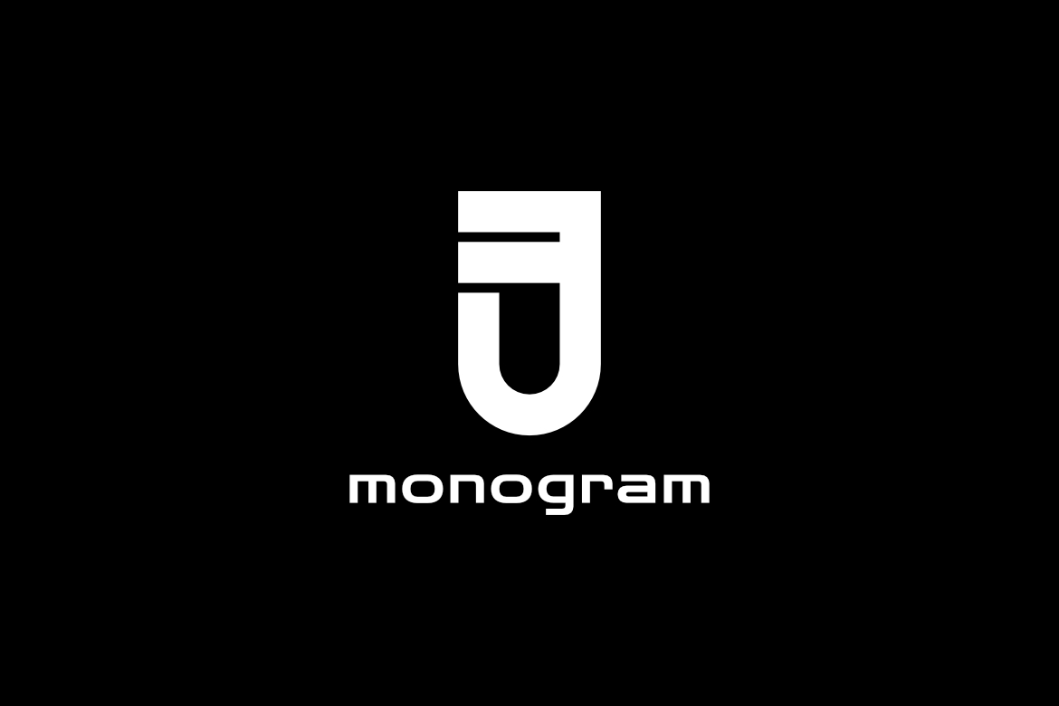 Monogram Flat Letter FU Logo