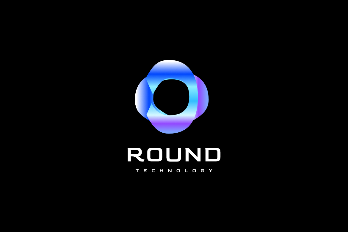 Abstract Gradient Round Tech Logo