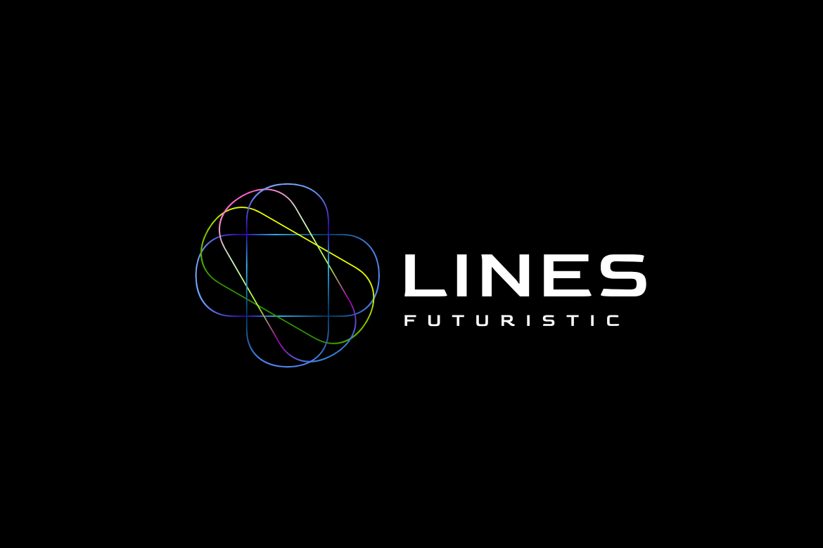 Colourful Line Tech Gradient Logo