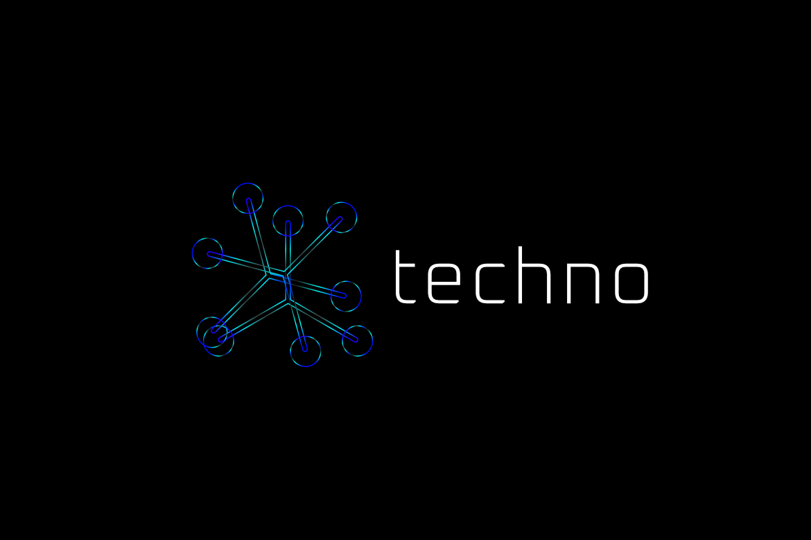 Connect Artificial intelligence Futuristic Scifi Startup Logo