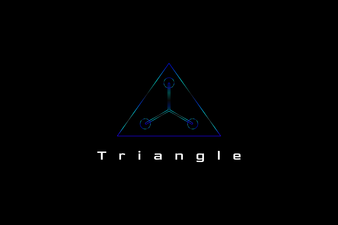 Connect Triangle Futuristic Scifi Startup Logo