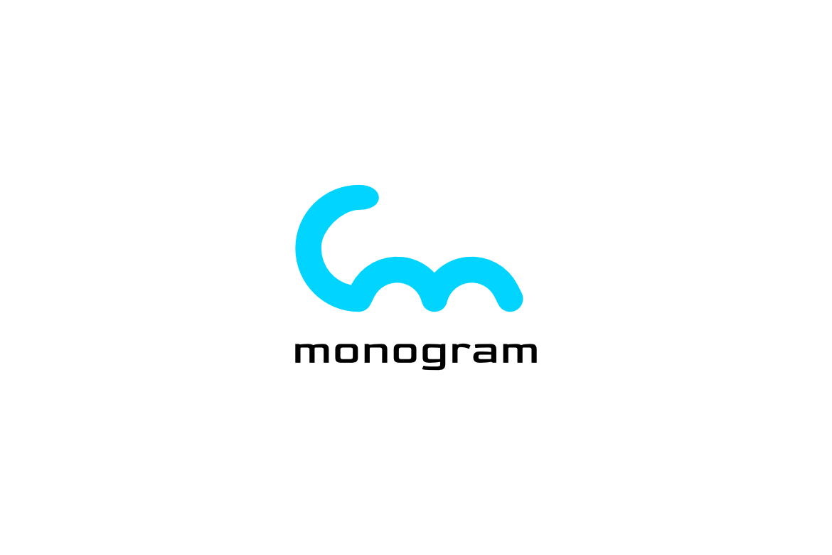 Cloud Monogram Letter CM Logo