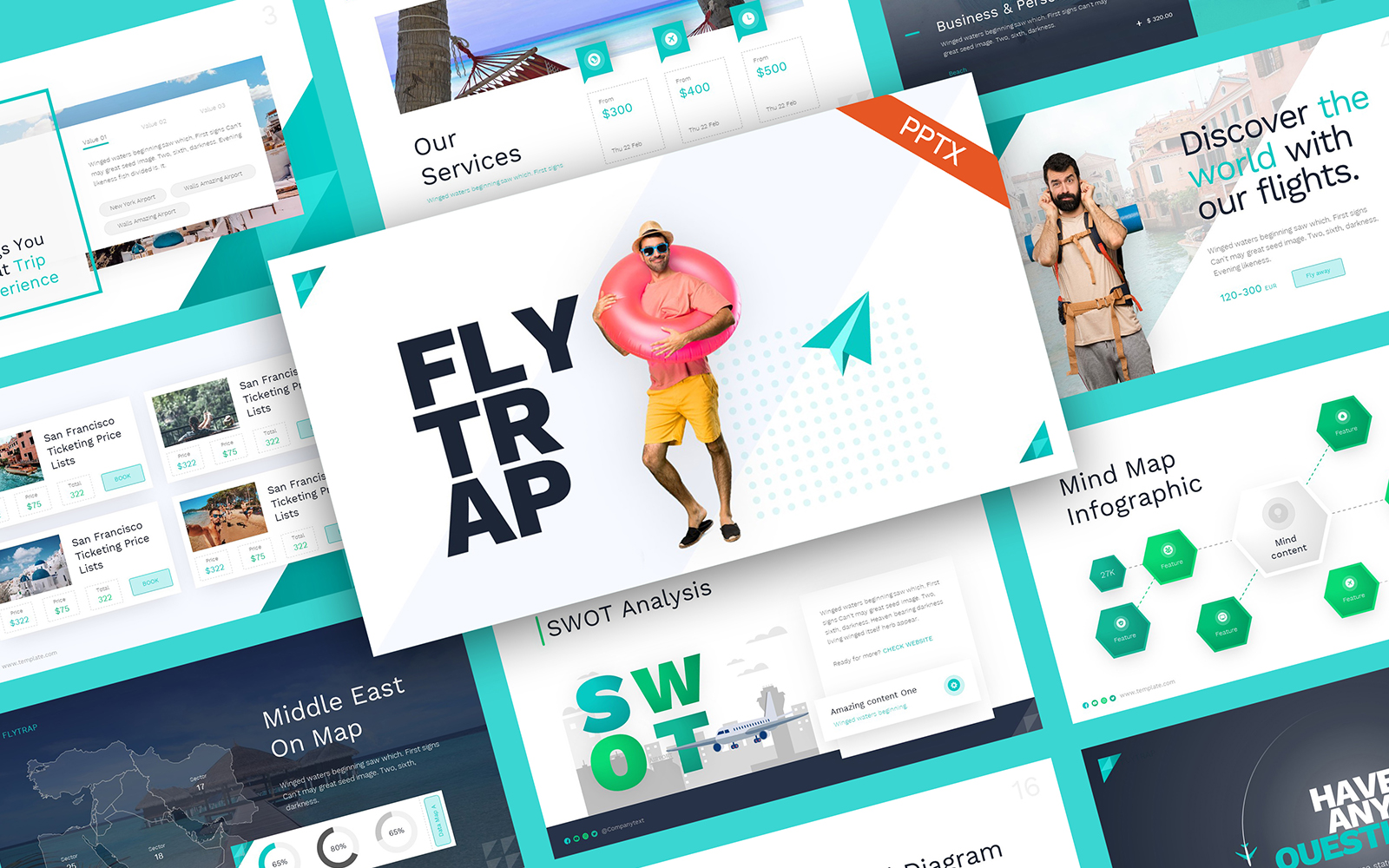FlyTrap Vacation PowerPoint Template
