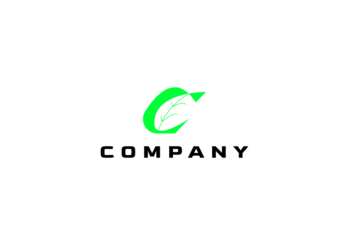 Letter C Leaf Negative Logo