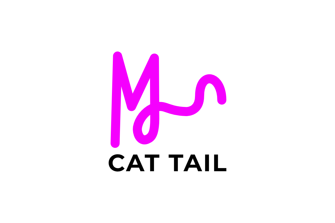 Letter M Cat Tail Round Logo